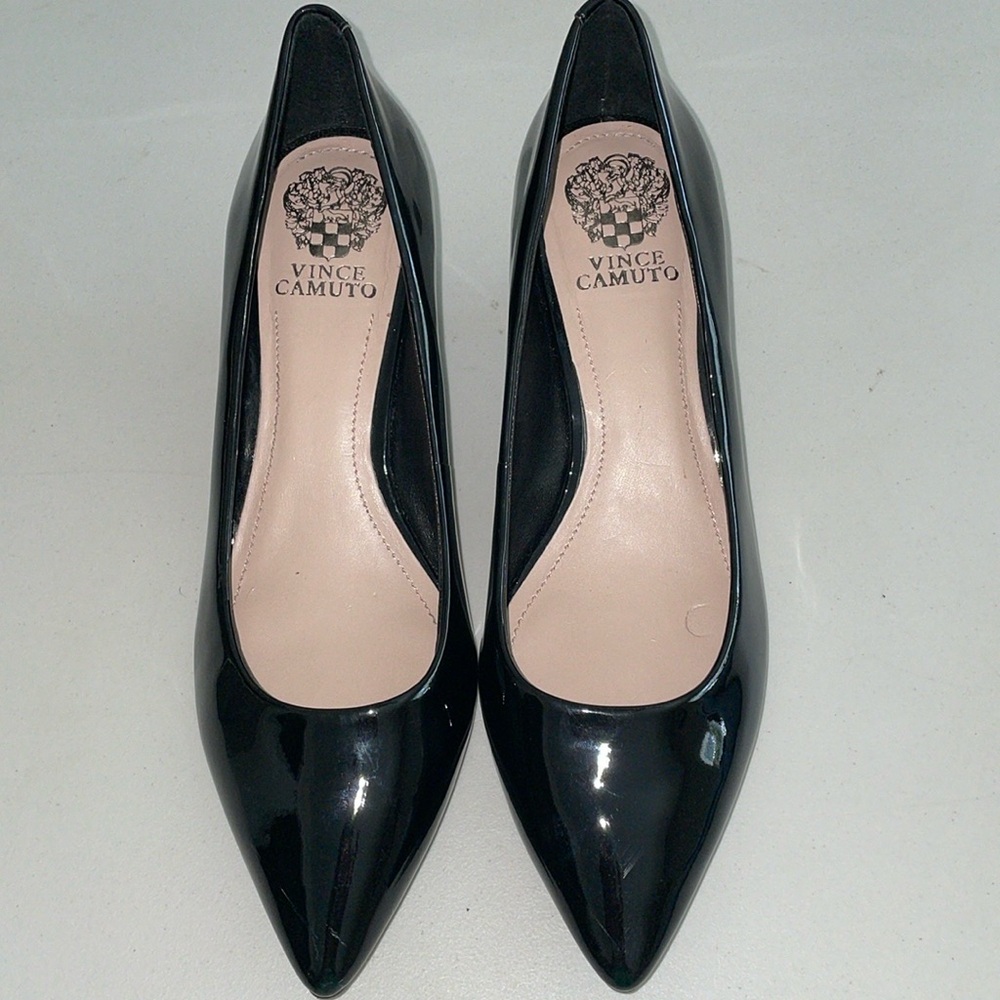 Vince Camuto black patent leather 2 inch heels size 9.5